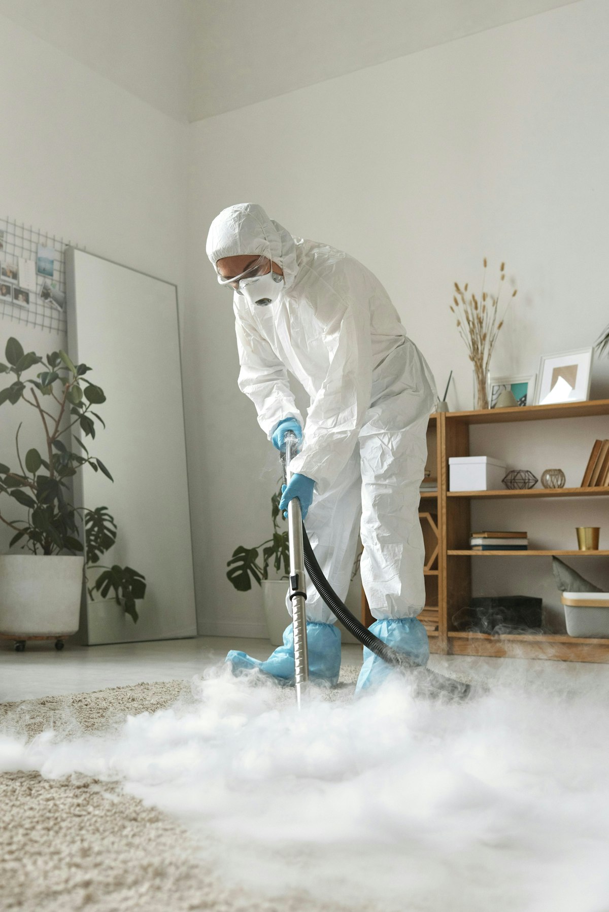 Профессиональная химчистка ковра паром — команда Bycleaning на объекте