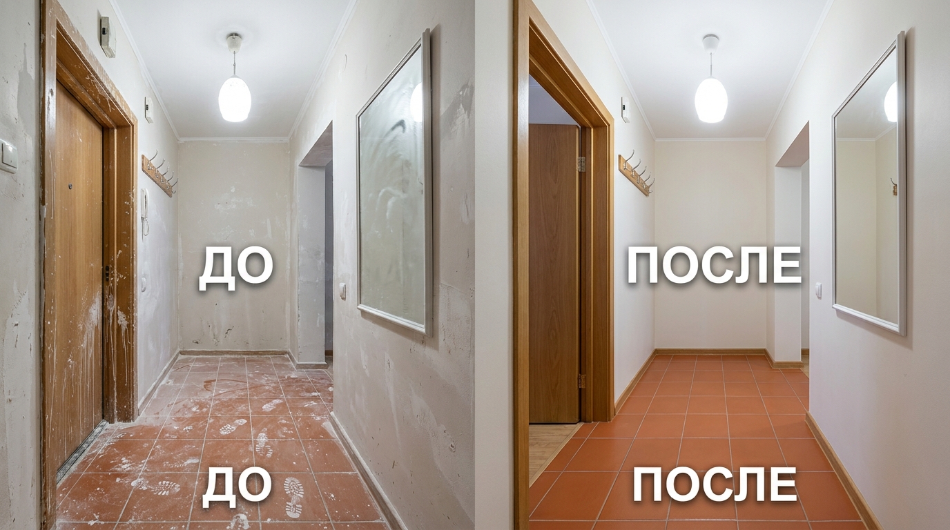 Уборка: После ремонта, до и после
